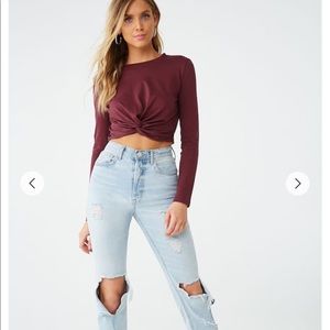 Front twist crop top